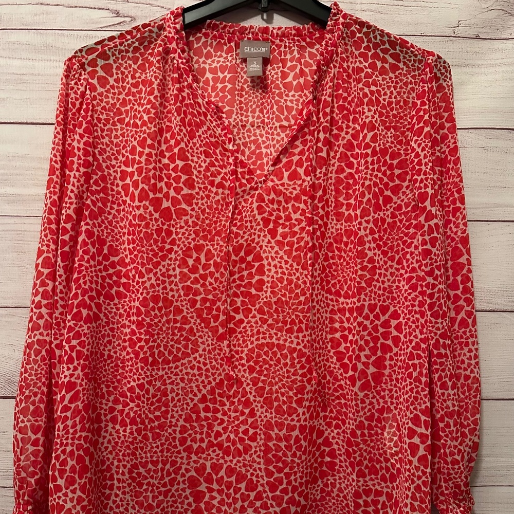 Chico's Brand Womens Size 3 (X-Large) Print Blouse